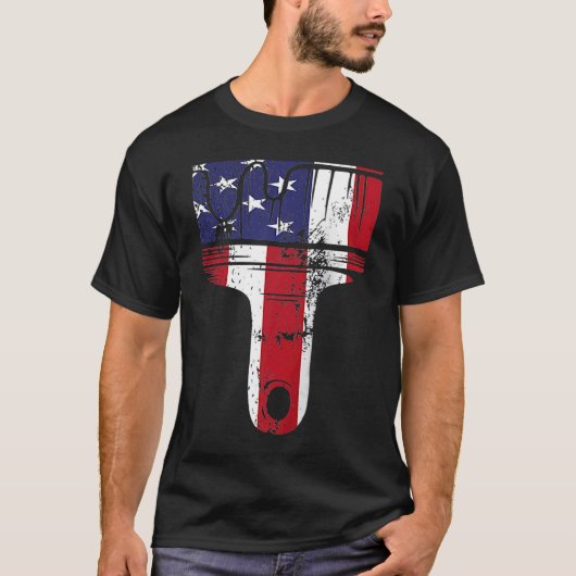 ハウスペインタデコレータ絵を描ブラシ米国国旗 Tシャツ (正面)