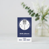 ハウスペインタパワー洗浄モノグラムロゴブルー 名刺 (スタンド正面)