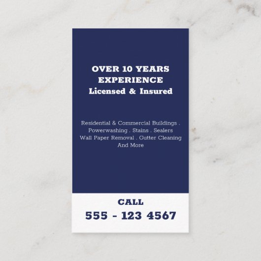 ハウスペインタパワー洗浄モノグラムロゴブルー 名刺 (裏面)