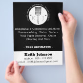 ハウスペインタパワー洗浄請負業者ブラック チラシ (手)