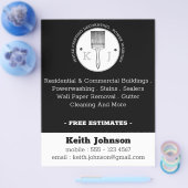 ハウスペインタパワー洗浄請負業者ブラック チラシ (シングル)