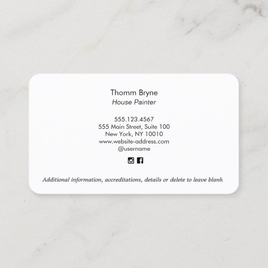 ハウスペインタビジネスカード 名刺 (裏面)