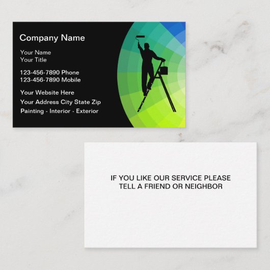 ハウスペインタモダン編集可能名刺 名刺 (正面/裏面)