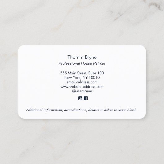 ハウスペインター絵を描クロスブラシ名刺 名刺 (裏面)