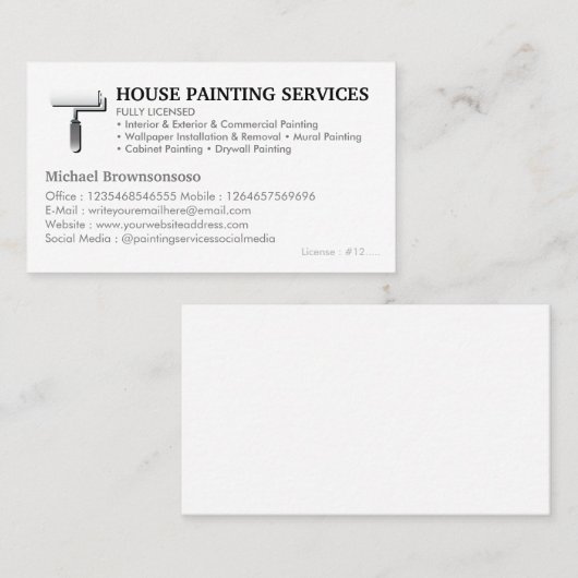 ハウスペインター絵を描サービススプレー転がユシンプルーザ 名刺 (正面/裏面)