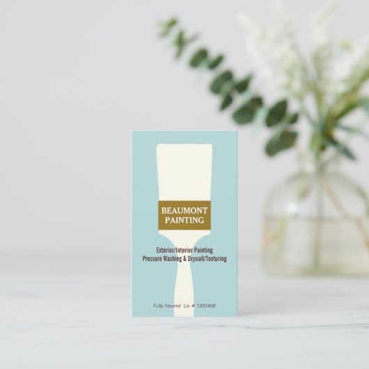 ハウスペインター絵を描ブラシのロゴ 名刺 (スタンド正面)