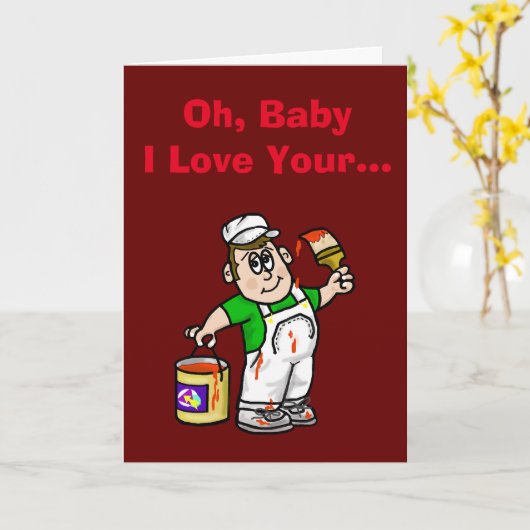 ハウスペインター（オス）誕生日カスタマイズカード(It!) カード (黄色い花)