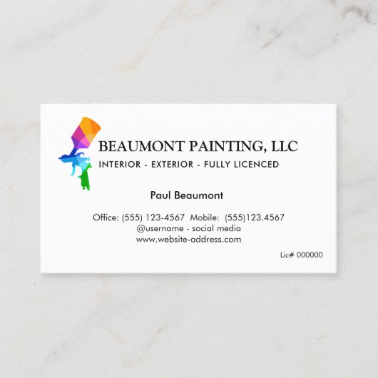 ハウスペインター、スプレイ絵を描ヤー名刺 名刺 (正面)