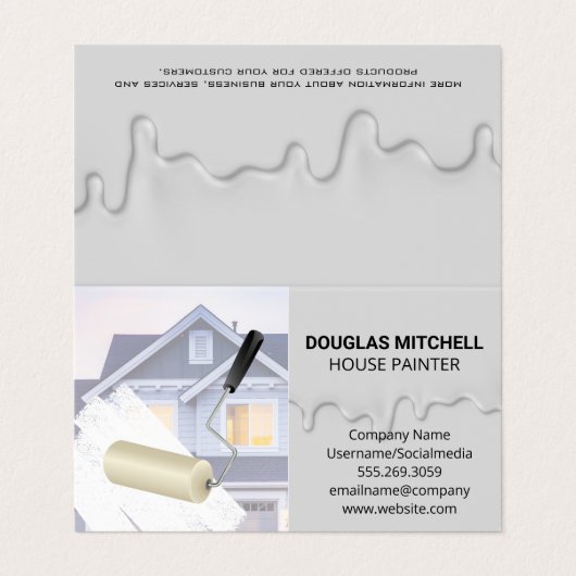 ハウスペインター |ドリップ絵を描中 名刺 (外部フラット)