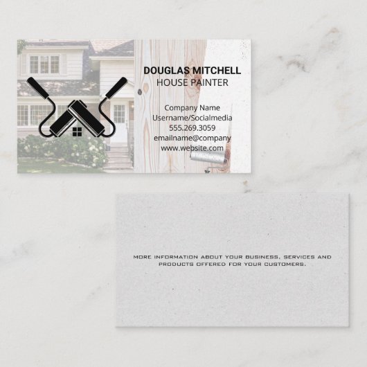 ハウスペインター |木絵を描上のローラー 名刺 (正面/裏面)