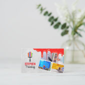 ハウスペインタ絵を描ー請業者ドリ絵を描ップサービス 名刺 (スタンド正面)