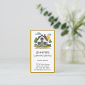 ハウスホームクリーナークリーニングサービスモダンシンプル 名刺 (スタンド正面)