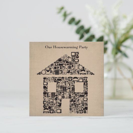 ハウスホーム引っ越し祝いパーティームービングパーティの招待状 招待状 (スタンド正面)