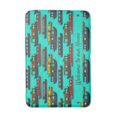 ハウスボートナローボーカラフルトバージェスパターン(の模様が)ある バスマット (正面縦)