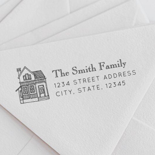 ハウスポートレートファミリーネーム差出人住所 セルフインキングスタンプ