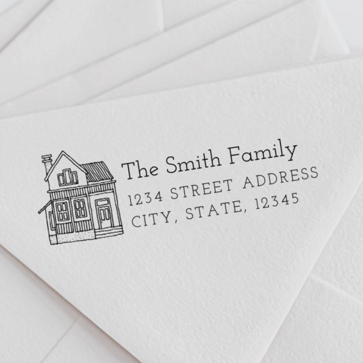 ハウスポートレートファミリーネーム差出人住所 ラバースタンプ