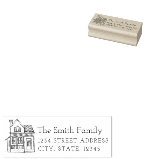 ハウスポートレートファミリーネーム差出人住所 ラバースタンプ (押印)