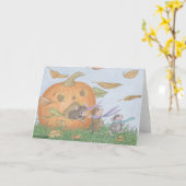 ハウスマウスデザイン® - Halloween Notecards カード (黄色い花)