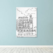ハウスマン建物 |パリ，ルー・デ・レンヌ キャンバスプリント (インサイチュ (ウッドフロア))