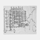 ハウスマン建物|ルードレンヌ，パリ フリースブランケット (正面(横))