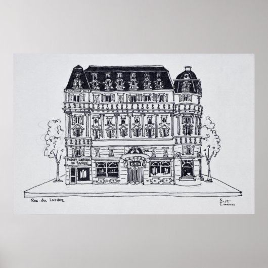 ハウスマン建築 |ルーヴル，パリ ポスター (正面)