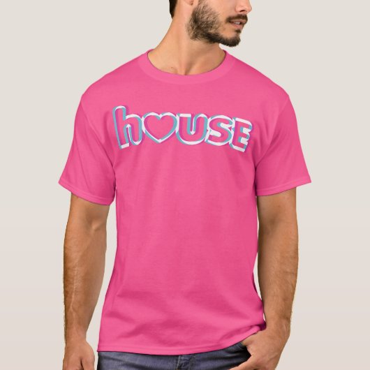 ハウスミュージックハートEdm Raver Tシャツ (正面)