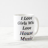 ハウスミュージック好きな女の子大好き EDMラバー コーヒーマグカップ (正面右)