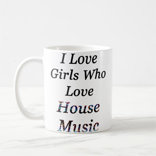 ハウスミュージック好きな女の子大好き EDMラバー コーヒーマグカップ (左)