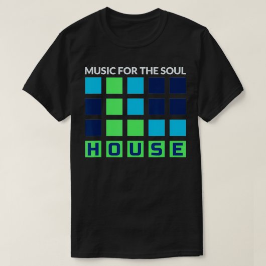 ハウスミュージック深いハウスEDM DJフェスティバルミュージック Tシャツ (デザイン正面)