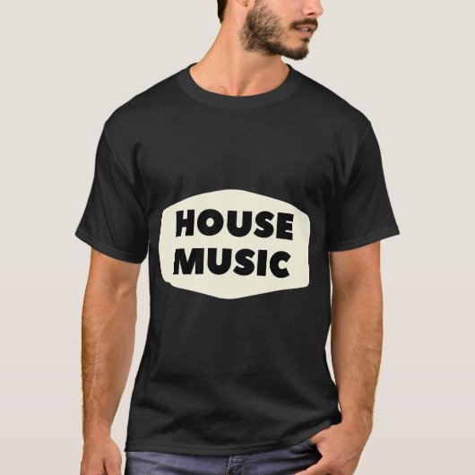 ハウスミュージック バッジ Tシャツ (正面)