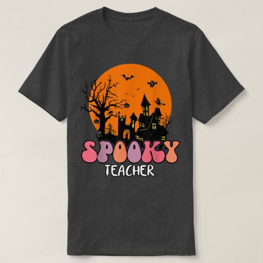 ハウスムーン幽霊のよく出るナイトグルーヴィ不気味先生シー Tシャツ (デザイン正面)