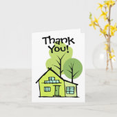 ハウスモダン不動産仲介業者クライアントありがとう カード (黄色い花)