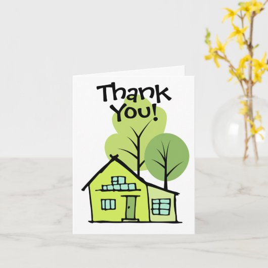 ハウスモダン不動産仲介業者クライアントありがとう カード (黄色い花)