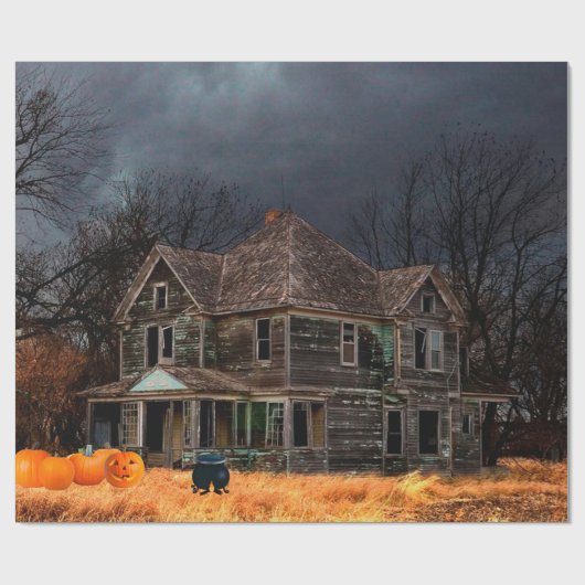 ハウスラッ幽霊のよく出るピング紙 ラッピングペーパー (フラット)