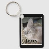 ハウスラビットメモリアルフォトブラックキープサケメタル キーホルダー (正面)