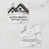 ハウスルーフトップ実在エテート | 大理石 スクエア名刺 (正面/裏面)