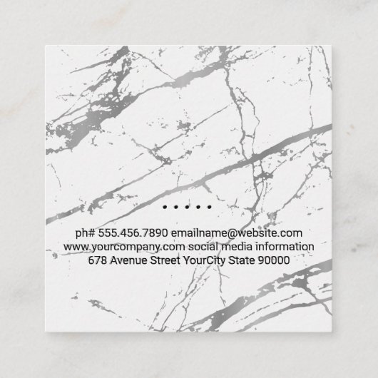 ハウスルーフトップ実在エテート | 大理石 スクエア名刺 (裏面)