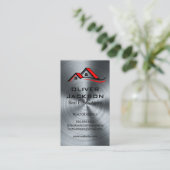 ハウスルーフトップ |金属の背景 名刺 (スタンド正面)