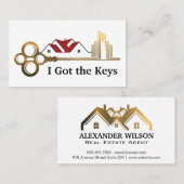 ハウスルーフ | スケルトン鍵 | 不動産仲介業者 名刺 (正面/裏面)