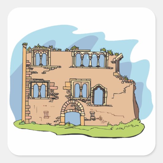 ハウスレイズクランプリング建物スクエアステッカー スクエアシール (正面)