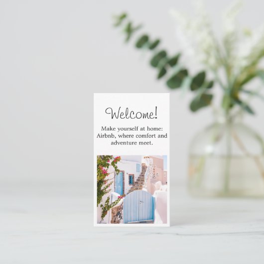 ハウスレンタルカスタム写真QRコードギリシャ 名刺 (スタンド正面)