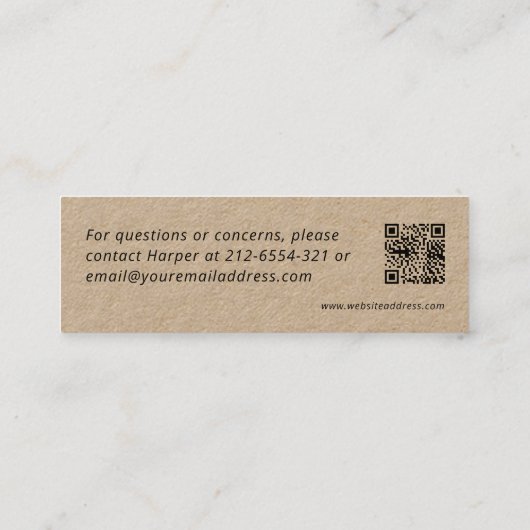 ハウスレンタル抱き枕QRウェルカムカード スキニー名刺 (裏面)