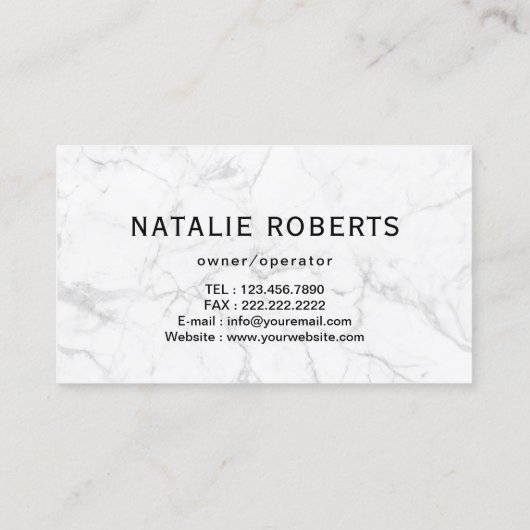 ハウスロゴホームクリーニングサービストレンディー大理石 名刺 (裏面)