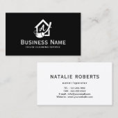 ハウスロゴホームクリーニングメイドサービスプレーンブラック 名刺 (正面/裏面)