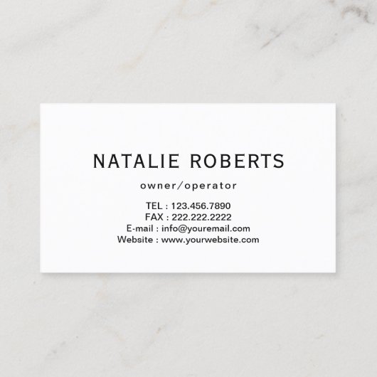 ハウスロゴホームクリーニングメイドサービスプレーンブラック 名刺 (裏面)