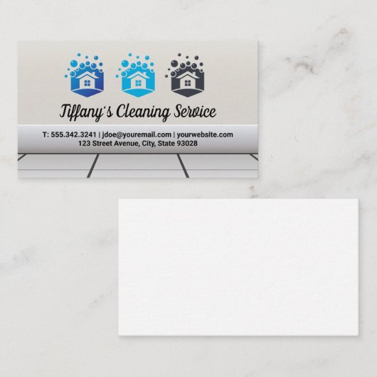 ハウスロゴ石鹸バブル 名刺 (正面/裏面)