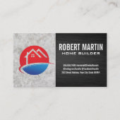 ハウスロゴ |コンクリート |黒いテクスチャ 予約カード (正面)