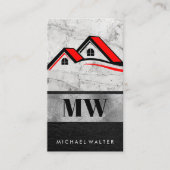 ハウスロゴ |モノグラム |大理石レザー 名刺 (正面)