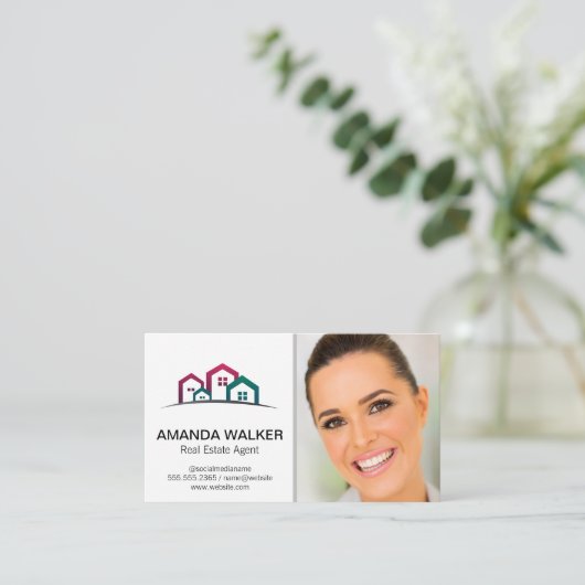 ハウスロゴ |不動産仲介業者写真 名刺 (スタンド正面)