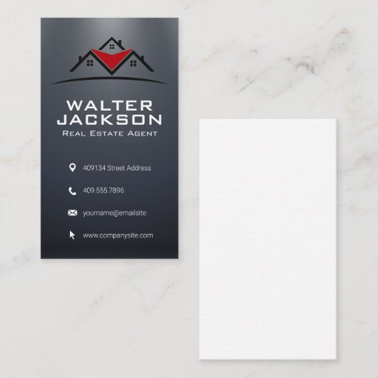 ハウスロゴ |不動産実在プロパティ 名刺 (正面/裏面)